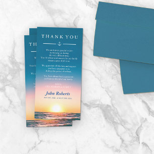 Tarjeta De Agradecimiento Sunset Ocean Waves Naupatía Solidaridad