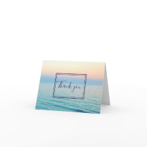 Sunset Skies Ocean Beach Blue Boda Gracias