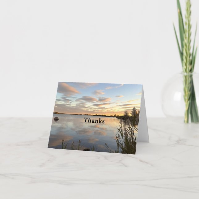 Tarjeta De Agradecimiento Sunset Waterscape Thank You Note (Anverso)