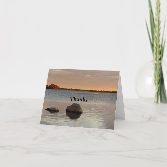 Tarjeta De Agradecimiento Sunset Waterscape Thank You Note (Anverso)