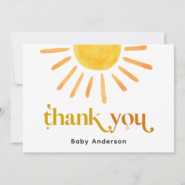 Tarjeta de agradecimiento Sunshine (Anverso)