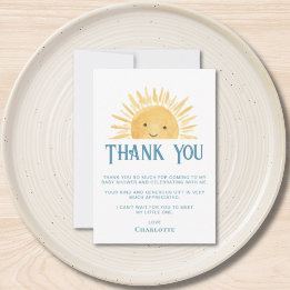 Tarjeta De Agradecimiento Sunshine Baby Shower
