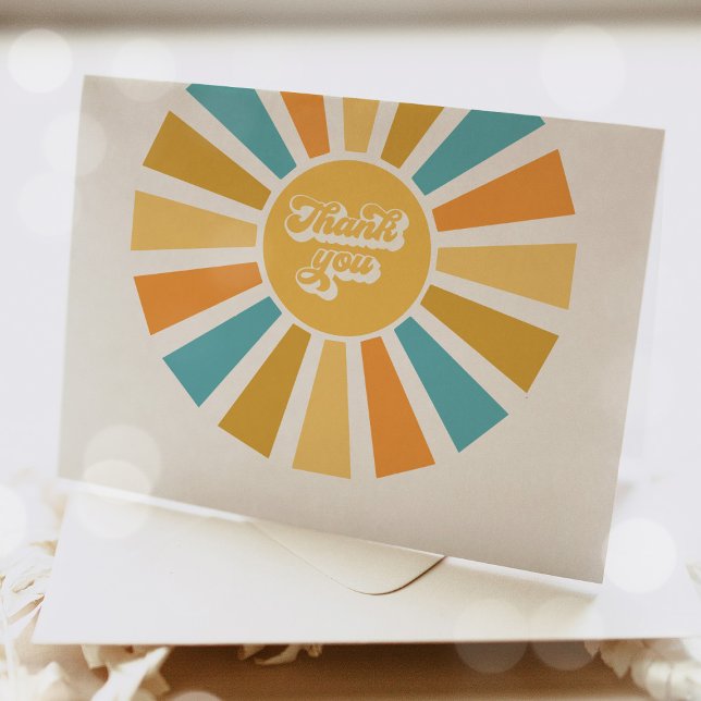 Tarjeta De Agradecimiento Sunshine Baby Shower aquí llega el hijo (Subido por el creador)