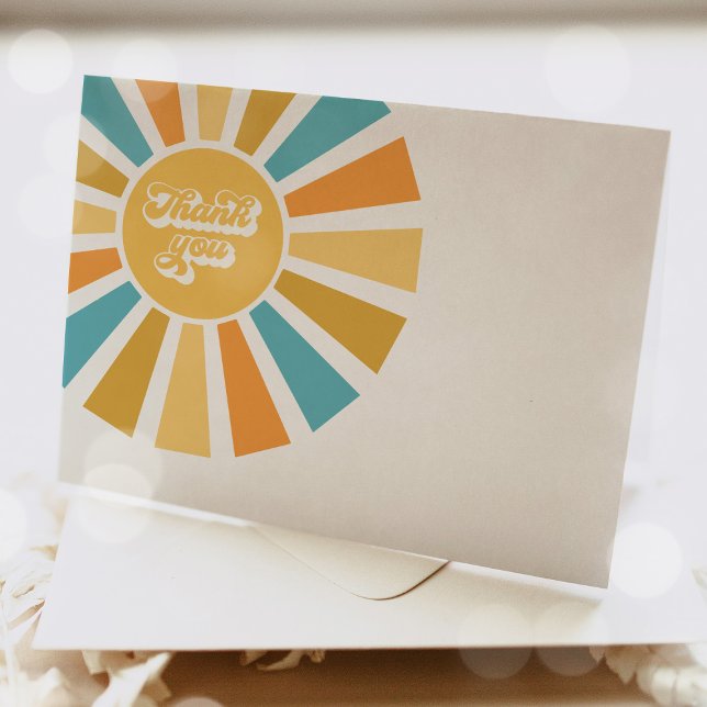 Tarjeta De Agradecimiento Sunshine Baby Shower aquí llega el hijo (Subido por el creador)