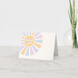 Tarjeta De Agradecimiento Sunshine Baby Shower Aquí Viene Con Los Rays Rosa