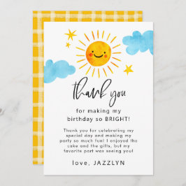 Tarjeta De Agradecimiento Sunshine Birthday Party