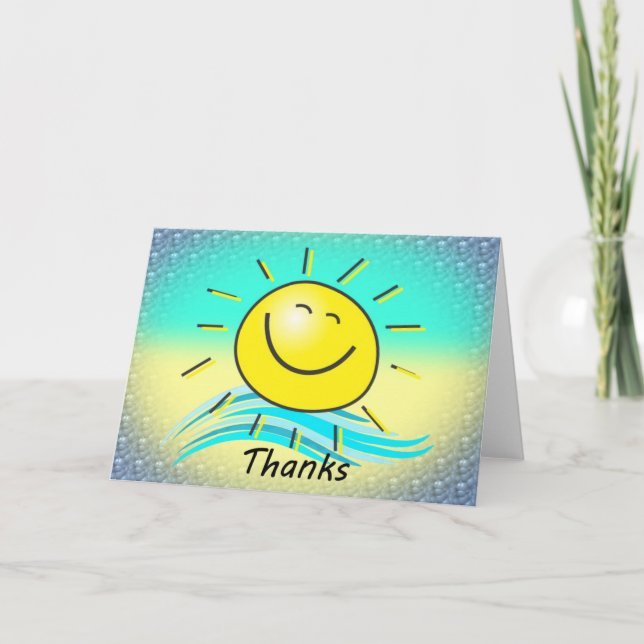 Tarjeta De Agradecimiento Sunshine Gracias Cartas (Anverso)
