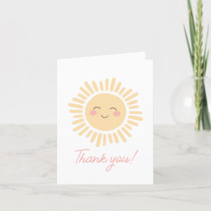 Tarjeta De Agradecimiento Sunshine Sun Chica fiesta de cumpleaños