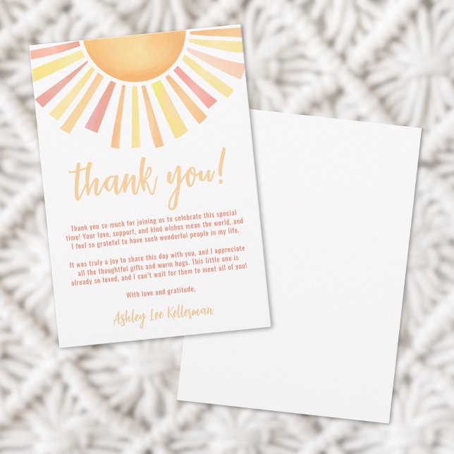 Tarjeta De Agradecimiento Sunshine Sun Gracias (Sunshine Sun Thank You )
