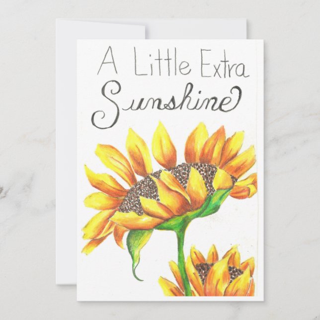 Tarjeta De Agradecimiento Sunshine Sunflower por Sherry Jarvis (Anverso)