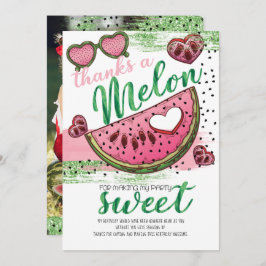 Tarjeta De Agradecimiento Super Cuto Uno En Un Melón Fiesta. Gracias Ca