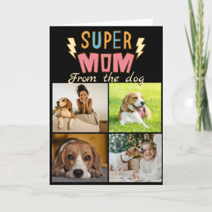 Tarjeta De Agradecimiento Super Mamá... Cuatro fotos personalizado de collag