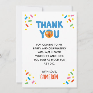 Tarjeta De Agradecimiento Super Simple Noodle & Pals Confetti Primer cumplea