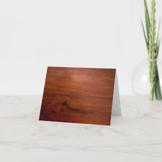 Tarjeta De Agradecimiento Superficie de madera de caoba