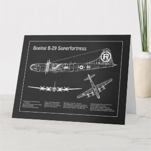 Tarjeta De Agradecimiento Superfortaleza B-29 - Planes de diseño aéreo PD