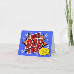Tarjeta De Agradecimiento Superhéroe de Cómic Retro Mejor Papá del Mundo