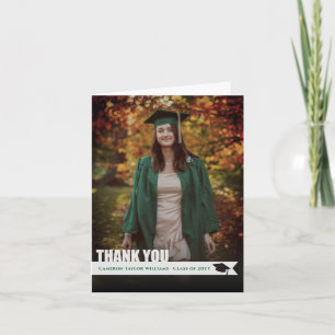 Tarjeta De Agradecimiento Superposición de cinta blanca Gorra de graduación