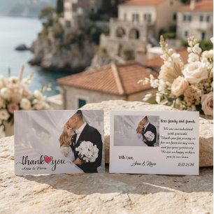 Tarjeta De Agradecimiento Superposición de foto de corazón dibujado a mano