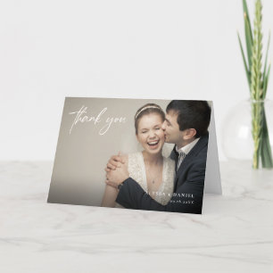 Tarjeta De Agradecimiento Superposición minimalista personalizada Foto de bo