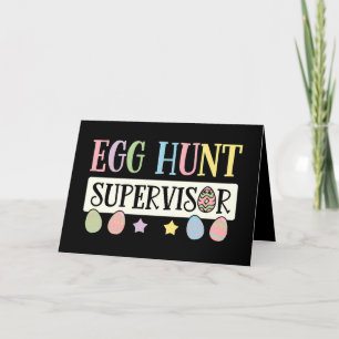 Tarjeta De Agradecimiento Supervisor de la caza de huevos de pascua divertid