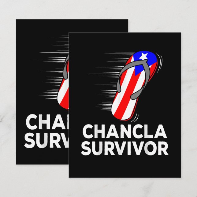Tarjeta De Agradecimiento Superviviente de chancla (Anverso / Reverso)