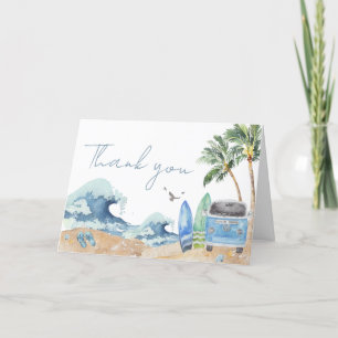 Tarjeta De Agradecimiento Surf Board Beach Baby Shower