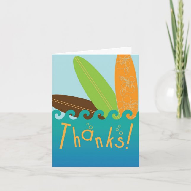 Tarjeta De Agradecimiento Surfer Dude (Anverso)