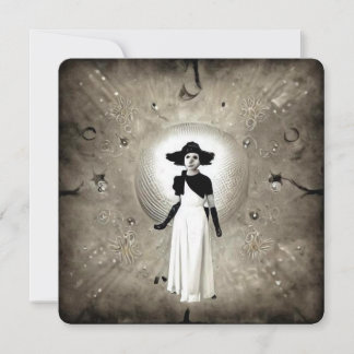 Tarjeta De Agradecimiento Surreal Resumen de la dama pintada en Art Deco
