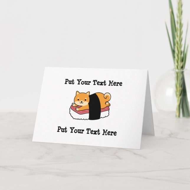 Tarjeta De Agradecimiento Sushi Shiba Inu - Perro dulce japonés (Anverso)