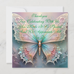 Tarjeta De Agradecimiento Susurros de color: Sueño de mariposa fractal paste