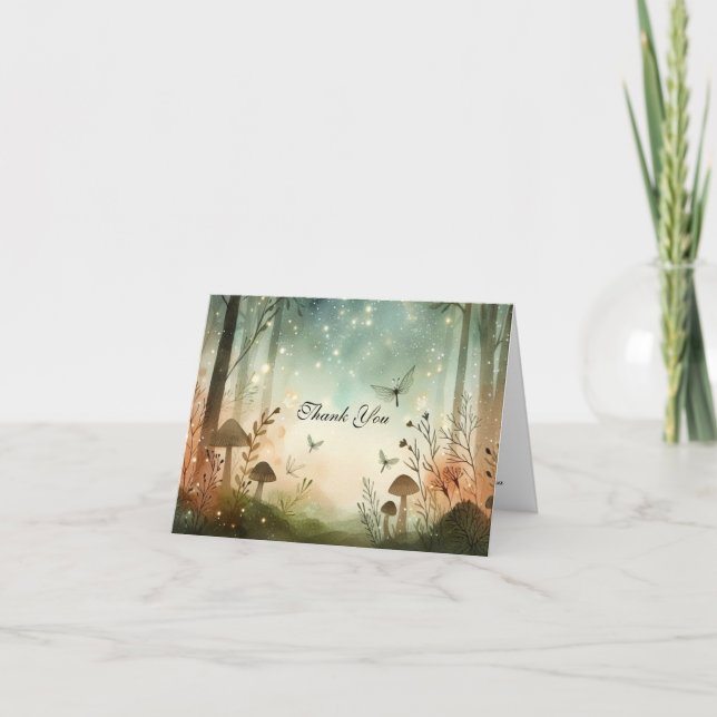 Tarjeta De Agradecimiento Susurros de Crepúsculo de Woodland (Anverso)