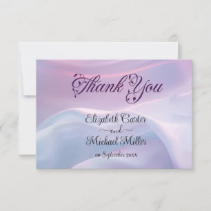 Tarjeta De Agradecimiento Susurros de seda: olas soñadoras pastel rosa azul