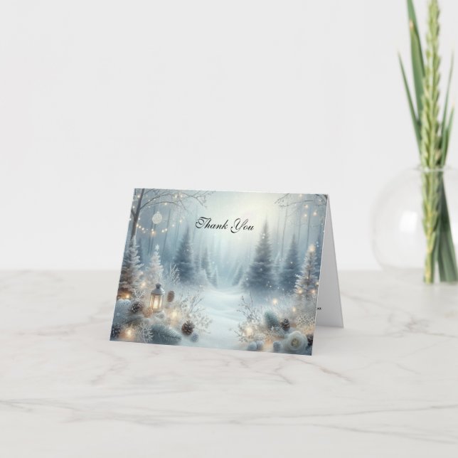 Tarjeta De Agradecimiento Susurros de un solsticio de invierno (Anverso)