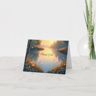 Tarjeta De Agradecimiento Susurros del Crepúsculo junto al Lago