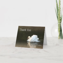 Tarjeta De Agradecimiento Swan acuarela con reflexión