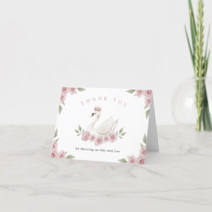 Tarjeta De Agradecimiento Swan Baby Shower