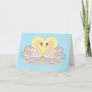 Tarjeta De Agradecimiento Swan Forever Boo Valentine Love Greeting Card