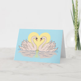 Tarjeta De Agradecimiento Swan Forever Boo Valentine Love Greeting Card