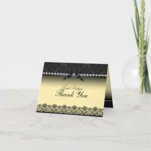 Tarjeta de agradecimiento Sweet16 de encaje amaril
