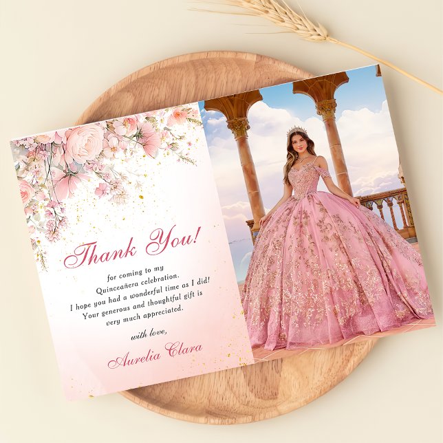 Tarjeta de agradecimiento Sweet 16 Flores silvestr (Subido por el creador)