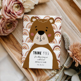 Tarjeta De Agradecimiento Sweet Bear Rainbow Thank You Baby Shower