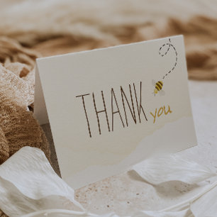 Tarjeta De Agradecimiento Sweet Bumble Bee Baby Shower plegado