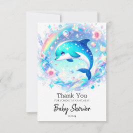 Tarjeta De Agradecimiento Sweet Dolphin Baby Shower