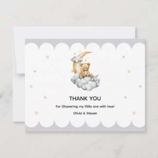 Tarjeta De Agradecimiento Sweet Dreams Teddy Bear on the Moon