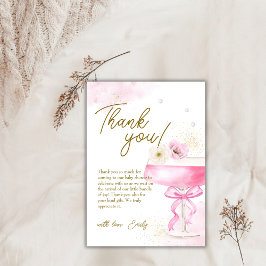 Tarjeta De Agradecimiento Sweet Floral Champagne Brunch Bubbly Baby Shower
