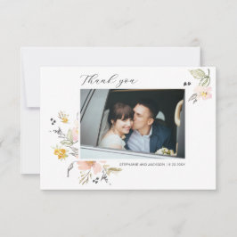 Tarjeta De Agradecimiento Sweet Floral Photo You Boda Card