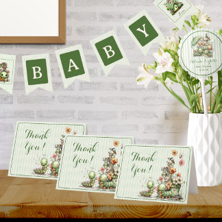 Tarjeta De Agradecimiento Sweet Little Caterpillar Baby Shower 