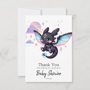 Tarjeta De Agradecimiento Sweet Little Dragon Baby Shower