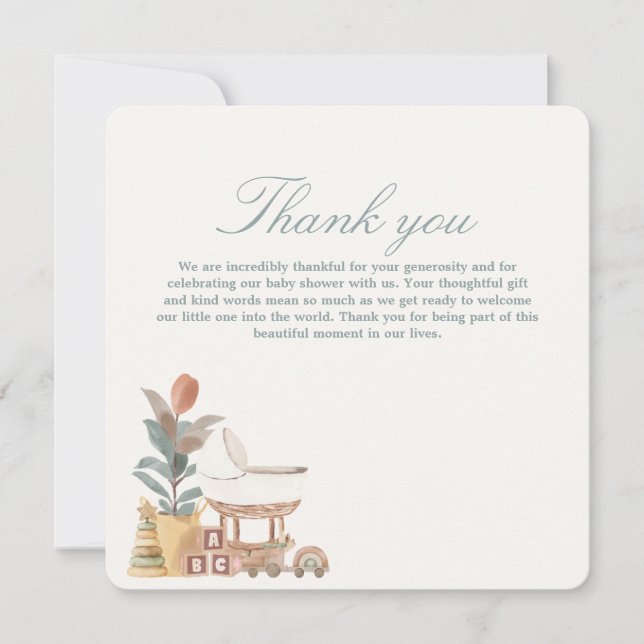 Tarjeta De Agradecimiento Sweet Little One Baby Shower Card (Anverso)