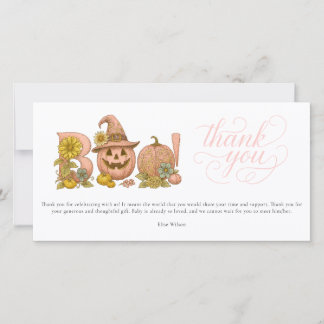 Tarjeta De Agradecimiento Sweet little patch pumpkin florals is on the way